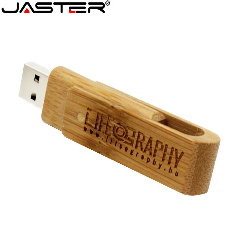 Usb-флешка JASTER с прямоугольной коробкой вращающаяся Флешка из Натурального ореха