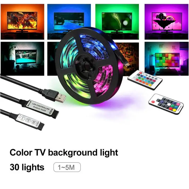 

LED Strip 5050 RGB Strip LED Light Waterproof Flexible Ribbon Stripe DC5V Flexible Ribbon RGB Strip TV Background Room Decor
