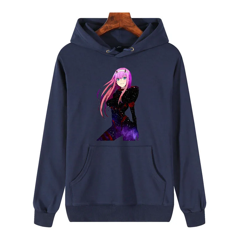 Мужские толстовки унисекс с капюшоном с принтом «Дарлинг в франксе» Zero Two Waifu, забавная уличная одежда для мужчин, Аниме Манга, толстовка с капюшоном