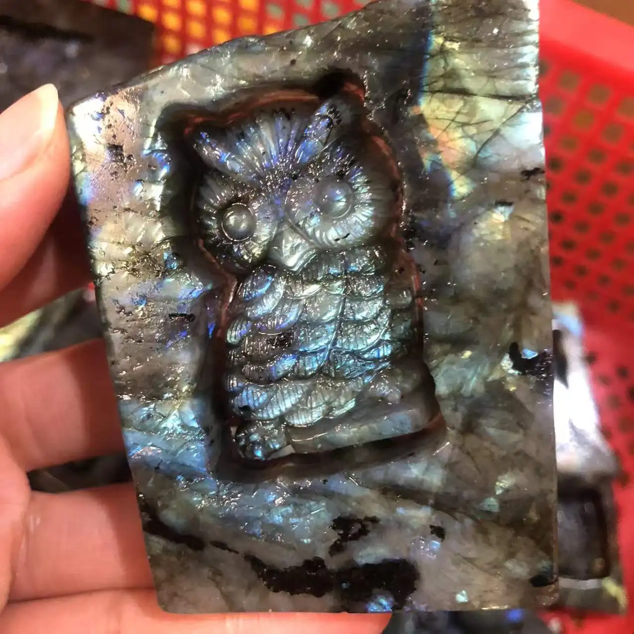 

Natural Labradorite Owl Rough Raw Stones Carved Animals Semi-polished Quartz Crystal Healing Reiki Gemstones Home Decoration