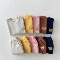 toddler outfits baby boy tracksuit cute bear embroidery hoodies sweatshirt pants 2pcs sport suit fashion kids girls clothes set
