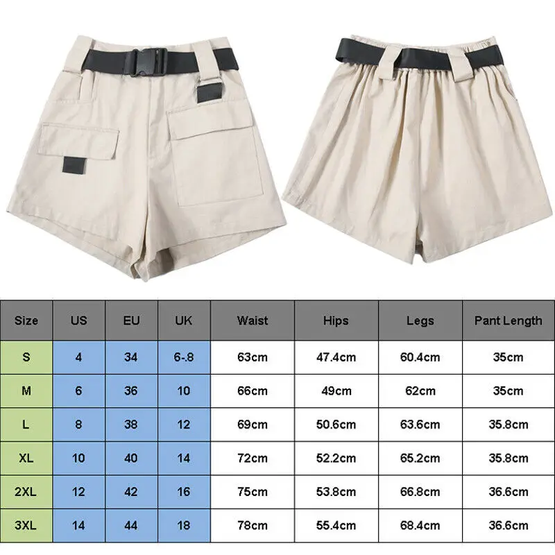 

Brand New Women High Waist Shorts Casual Trouser Summer Casual Loose Solid With Pocket With Belt Fashion Hot 2019