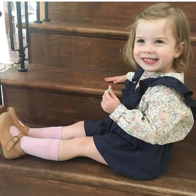 Calcetines largos hasta la rodilla para ni&ntilde;os y ni&ntilde;as, de algod&oacute;n suave, calentadores de piernas de Color s&oacute;lido, primavera y oto&ntilde;o, 2021-3
