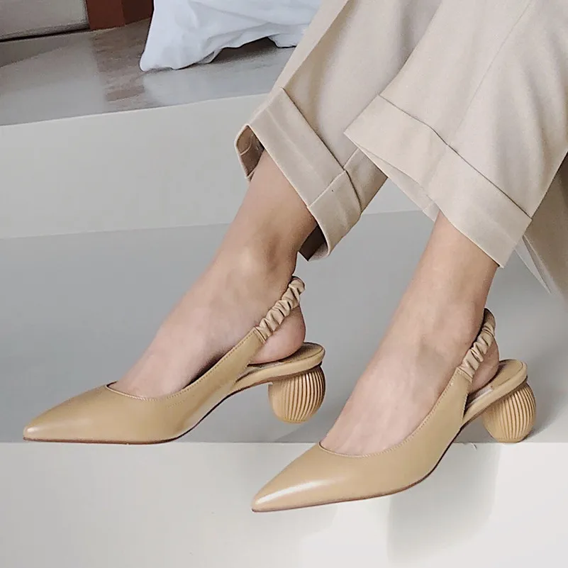 Meotina/женские туфли-лодочки на высоком каблуке обувь из натуральной кожи