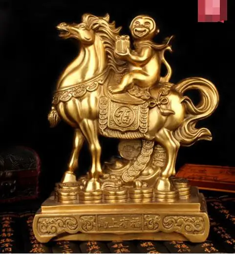 Сразу же маркиз был предоставлен латунь талисман Год лошади с принтом обезьяна