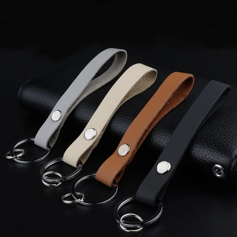 Модный металлический Кожаный Автомобильный брелок ручной работы креативный