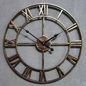 Large Wall Clock Saat Oversized Watch Reloj Pared Horloge  Duvar Saati Luxury Art Big Gear Metal Vintage living room