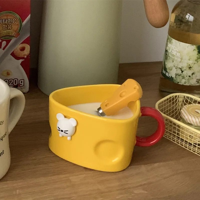 

Chess Ceramic Mug Ins Creative Milk Cup Coffee Cup Cheese Shape Mug Cartoon Trend Home Breakfast Cup Water Cup