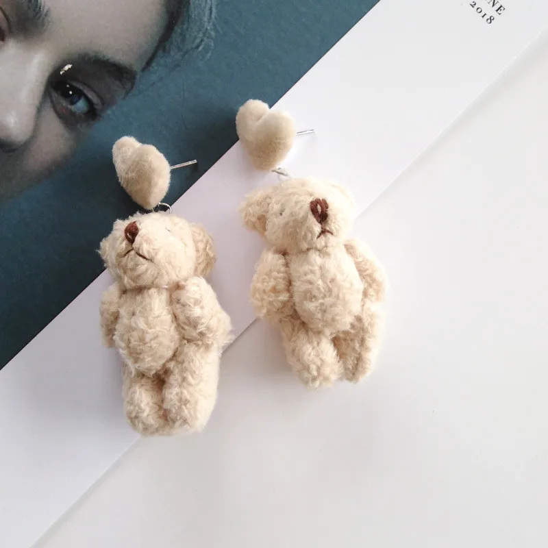 Princess sweet jewelry earings Valentine's day gifts Love cute plush bear earrings Vintage pendant | Украшения и аксессуары