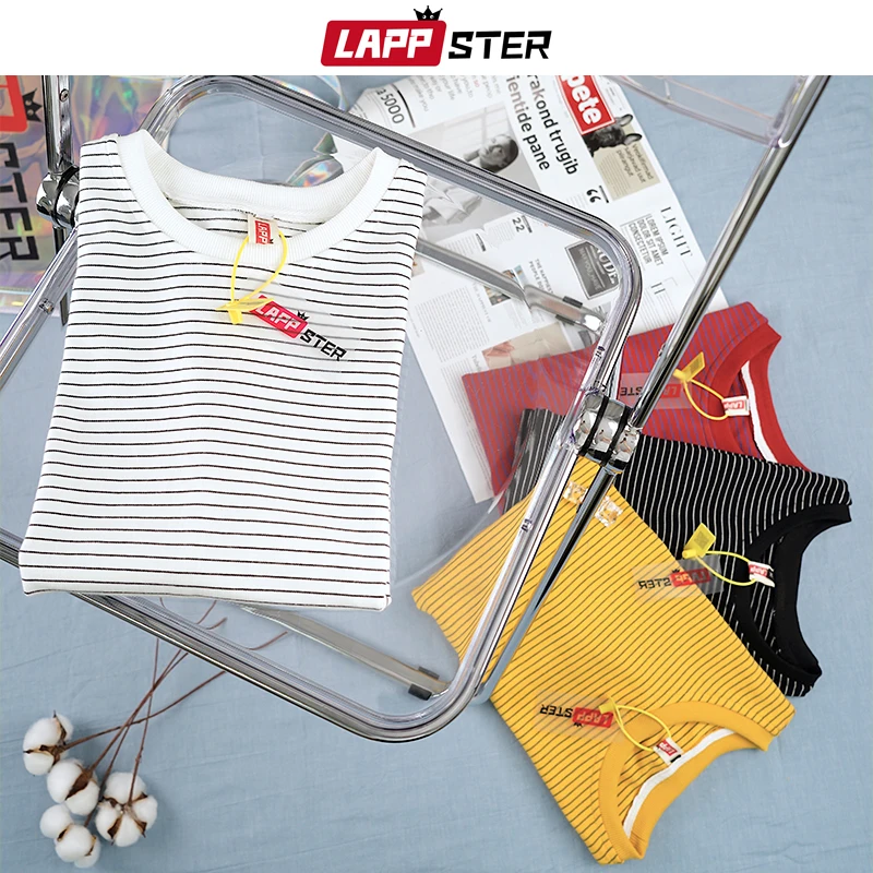LAPPSTER Мужская негабаритная Японская уличная одежда футболки с отверстиями 2019