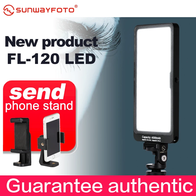 

SUNWAYFOTO FL-120 LED Video Light Dimmable Photography Lighting On Camera Fill light Lamp for DSLR Nikon Canon