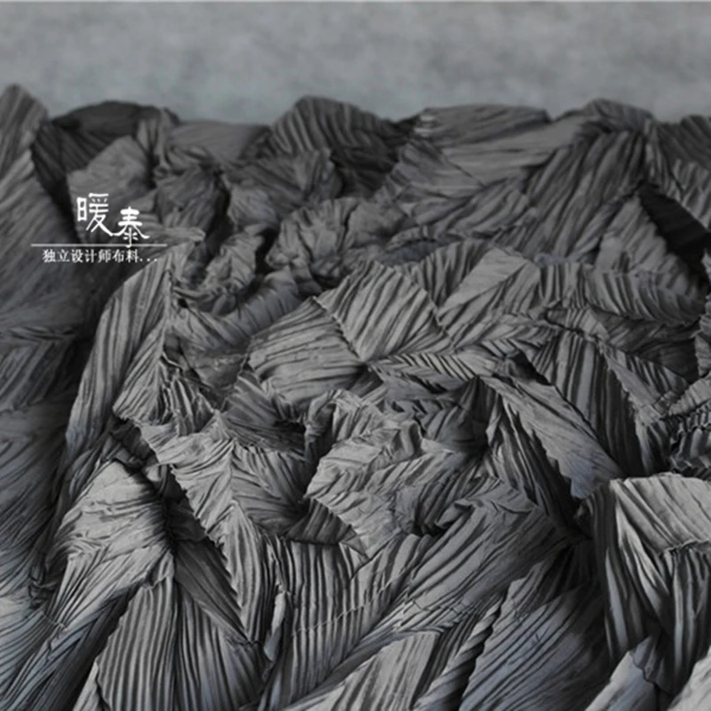 Плиссированная ретро ткань с жалюзи серые складки миаке сделай сам лоскутный фон