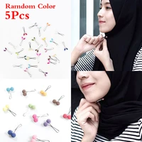 5pcs elegant muslim scarf buckle clip hijab pins jewelry pearls brooches fashion exquisite trendy