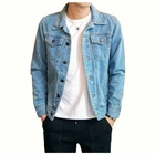 Мужская Повседневная джинсовая куртка, приталенное Ковбойское пальто, мотоциклетная джинсовая куртка, модель 2020, M-4XL