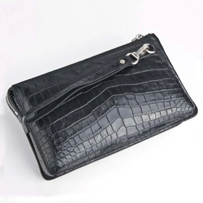 weitasi Crocodile bag man hand fashion leather capacity business casual without stitching black male clutch |