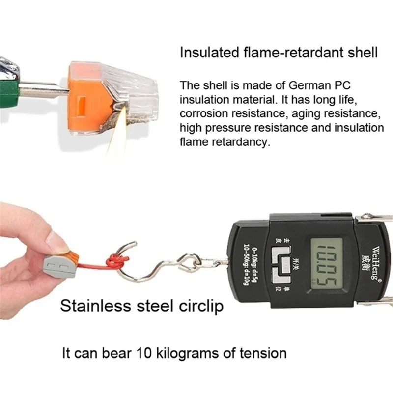 

55pcs Way Fast Electric Wire Connector Terminal for Universal Cable Safety Terminals Stainless Steel Spring Clamped PCT 2/3/4/5
