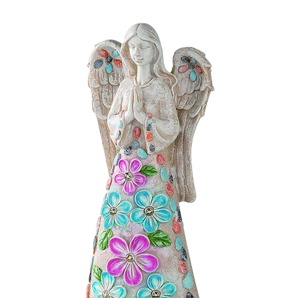 

Статуя Ангела в деревенском стиле, фигурка на солнечной батарее, декоративное украшение для внутреннего двора и сада