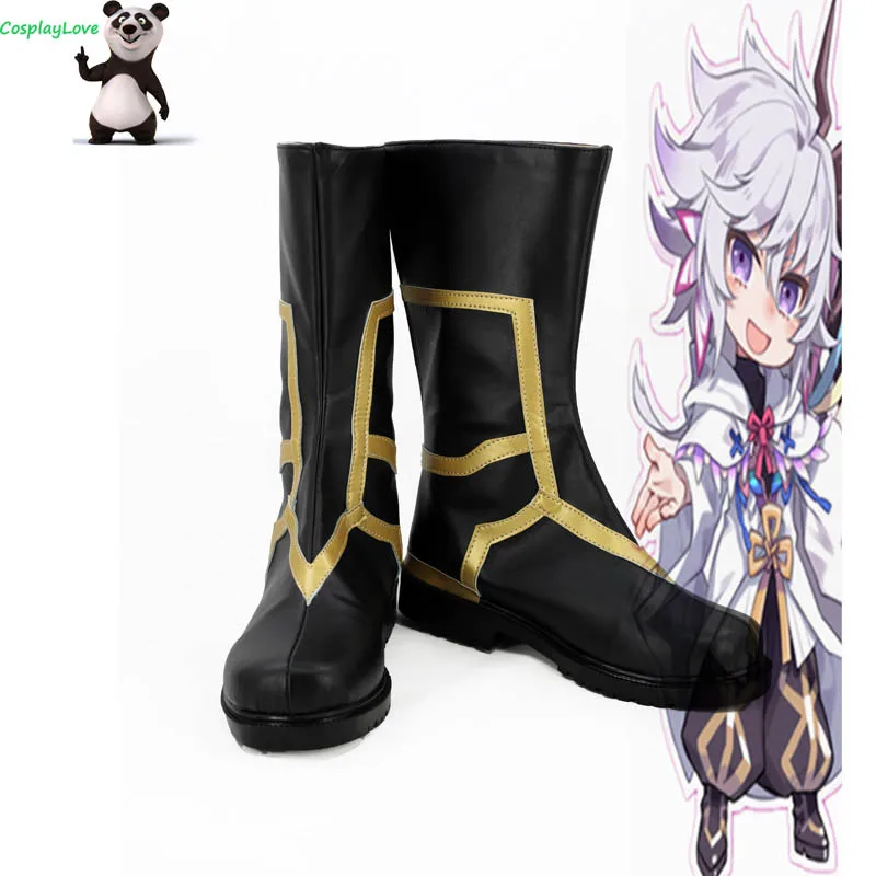 Fate Grand Order FGO Caster Merlin ambrodc черные золотые туфли для косплея длинные сапоги кожаные