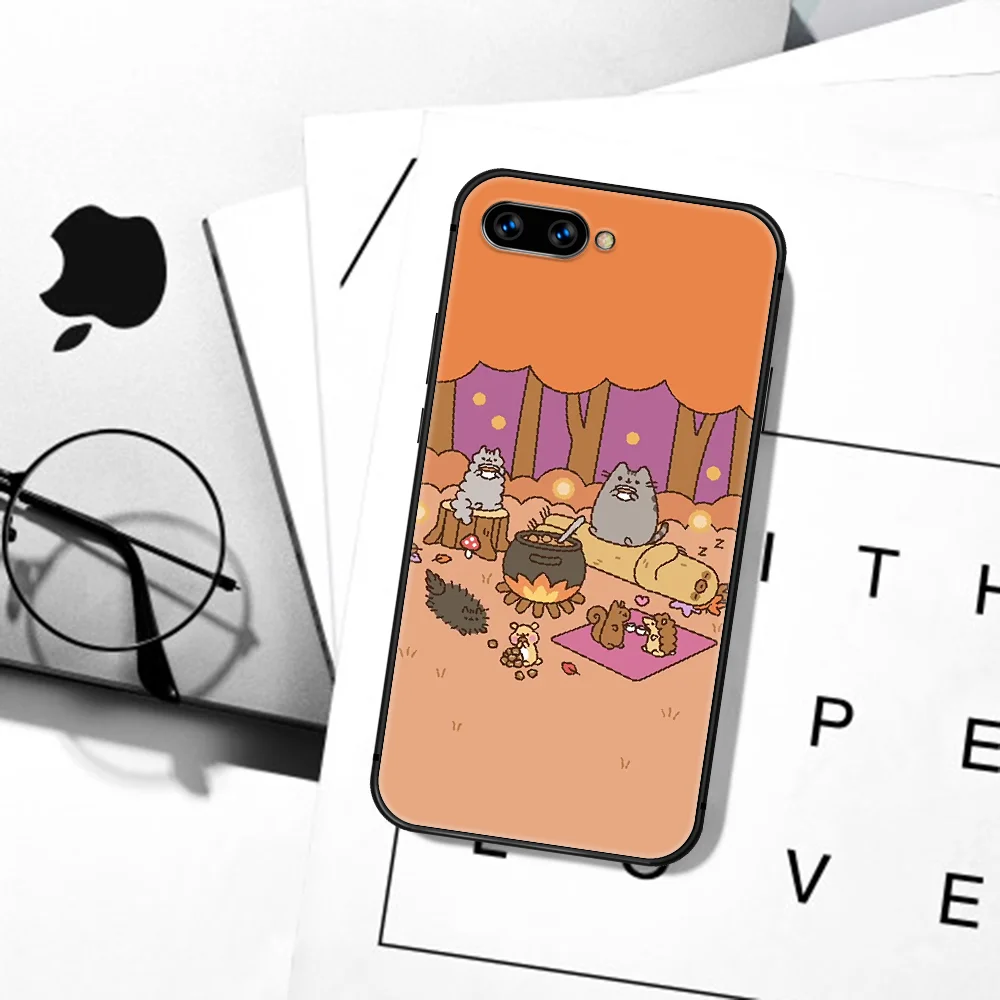 

Cute Pusheen Cartoon Cat Phone Case Cover Hull For HUAWEI Honor 6A 7A 8 8A 8S 8x 9 9x 9A 9C 10 10i 20 Lite Pro black Prime