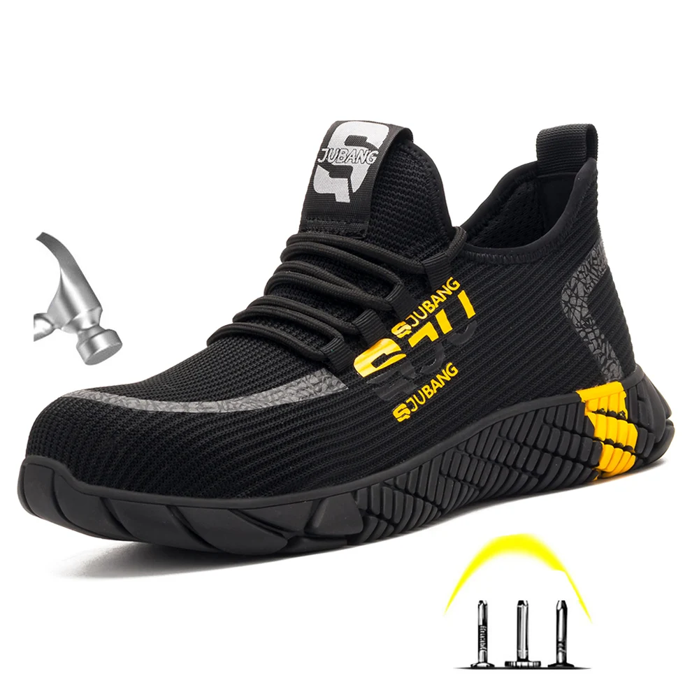 

Men's Fashion Steel Toe Anti Smashing Protective Work Shoes Men Anti-slip Puncture Proof Safety Boot Shoes Sneakers Chaussures