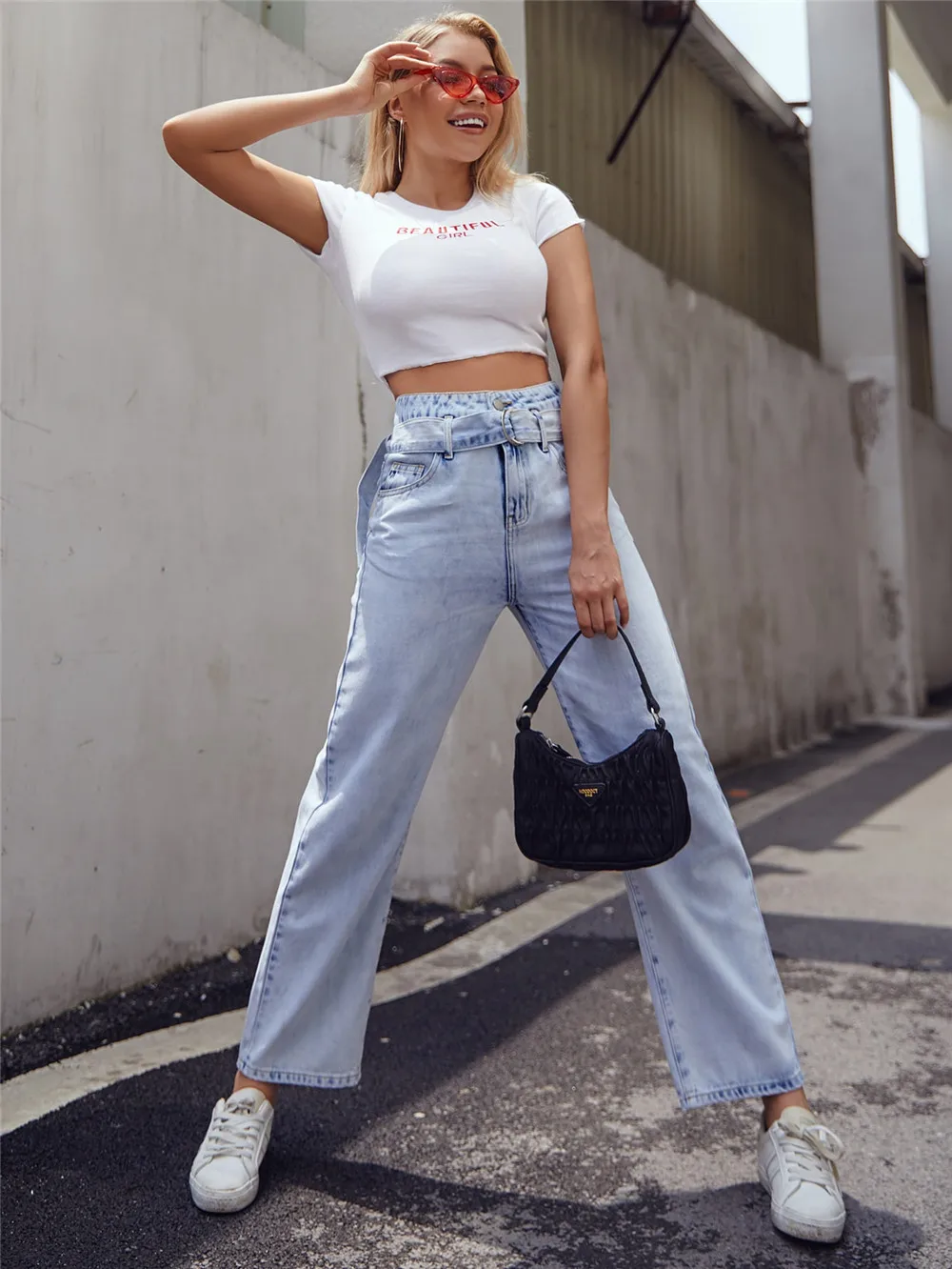 

Women's T-shirt, Short Sleeve Lettering Printed Garment Round Neck Crop Tops for Female