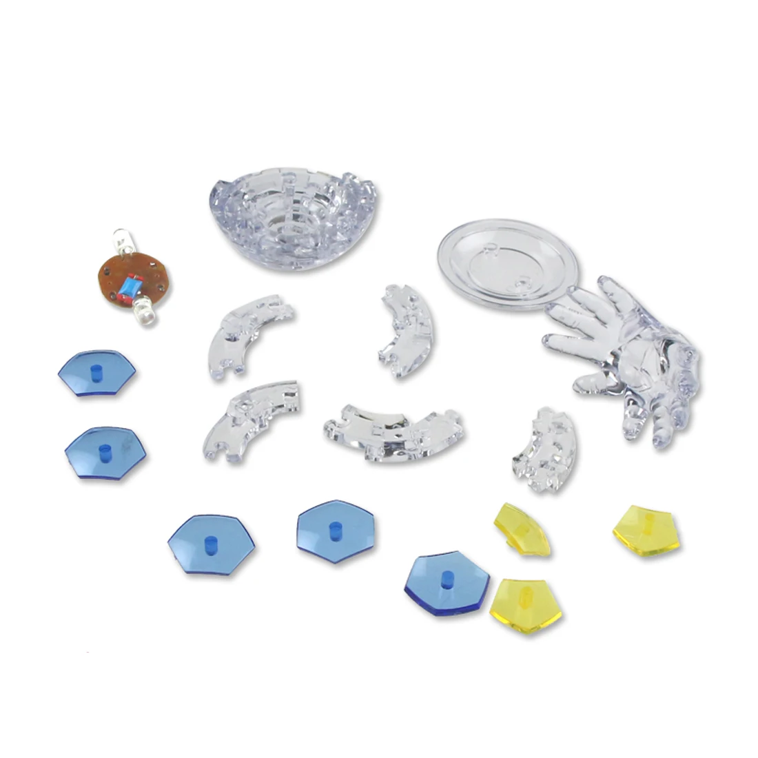 77Pcs 3D Puzzle Football Jigsaw DIY Assembly Soccer Crystal Model Toy Crystal Brain Teaser Decoration Educational Toy-Black Blue