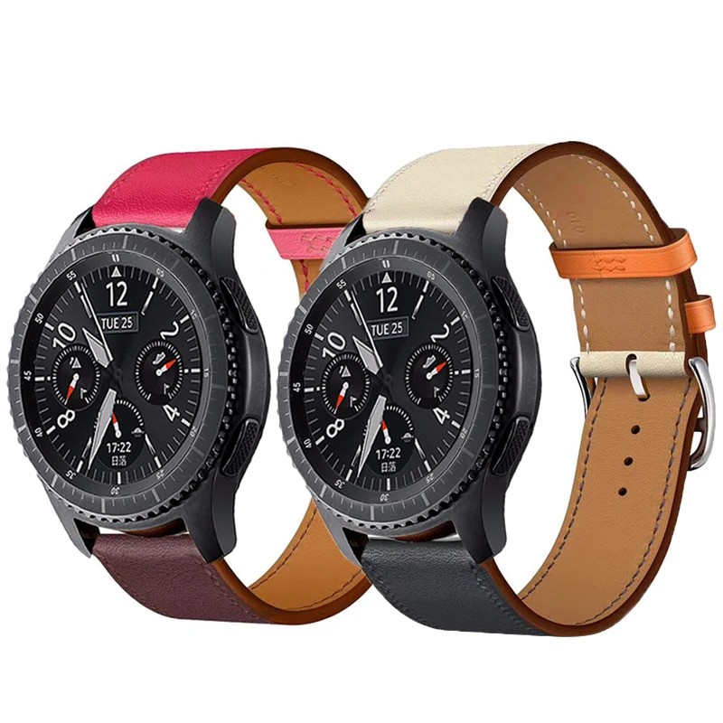 Кожаный ремешок для samsung gear Sport S2 S3 Classic Frontier для Galaxy Watch 42 мм 46 мм ремешок 22 мм быстрая замена ремешков