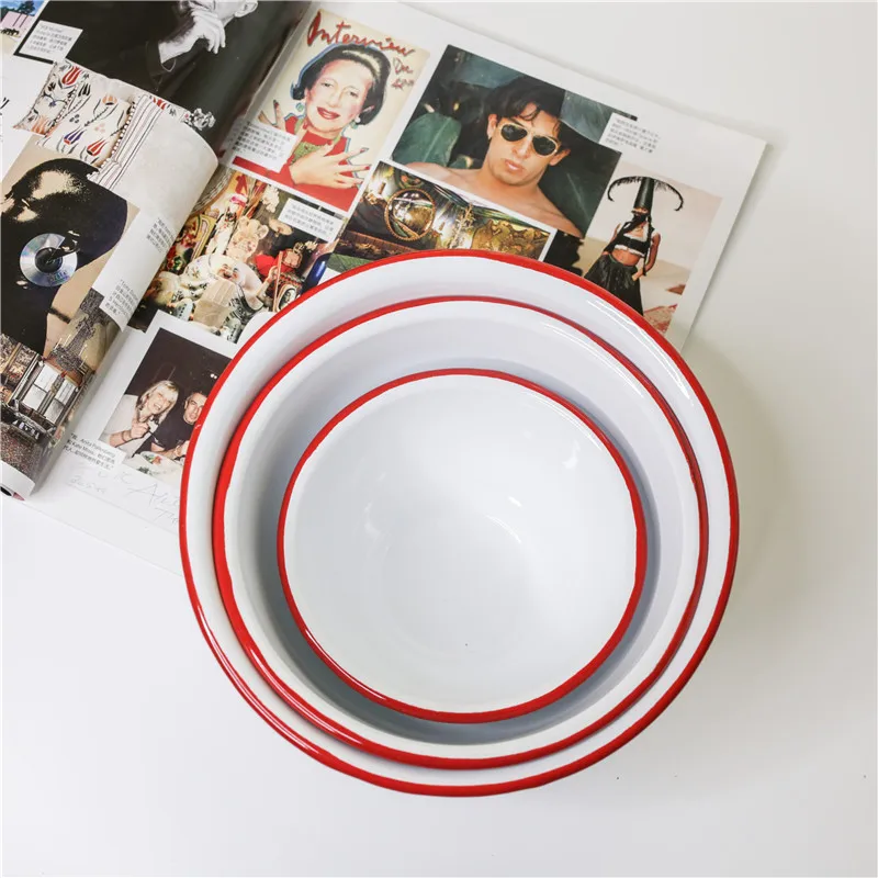 3 шт./компл.) Эмалированная миска салат из фруктов лапша, рис обслуживающий японское