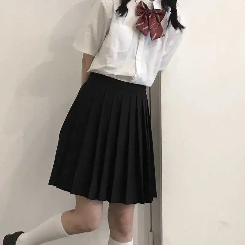 

Japanese Polo Lapel Short-Sleeved Shirt for Women Weird Girl Versatile Loose Cardigan Retro Anti-Aging White Shirt for Students