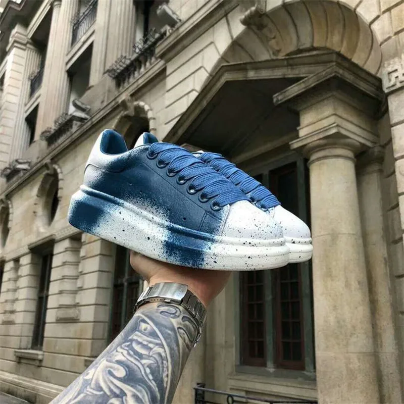 colorful mixed color cool style Spring Autumn Genuine Leather Women Casual Shoe designer Brand 2019 Sneaker Lace up sports shoe | Обувь