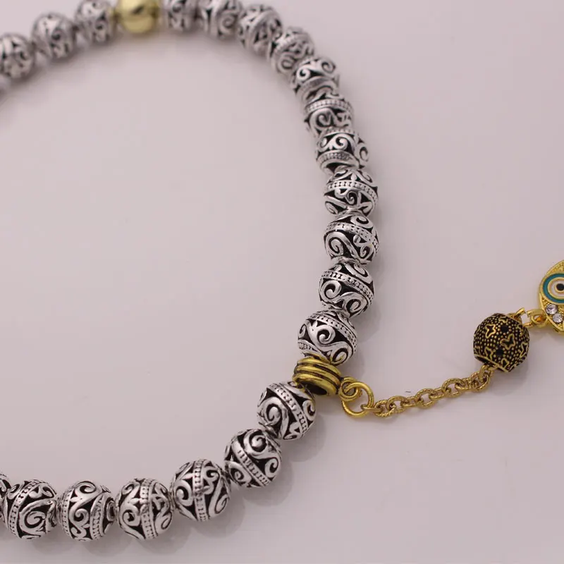 Мусульманская молитва 33 Бусы tasbih браслеты персидский полумесяц амулет со