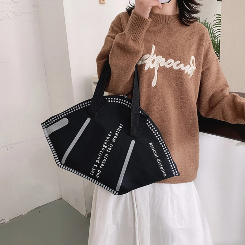 

Fashion Women Large Mask Shopping Tote Bag Casual Daily Wear Shoulder Hand Bag 95AA