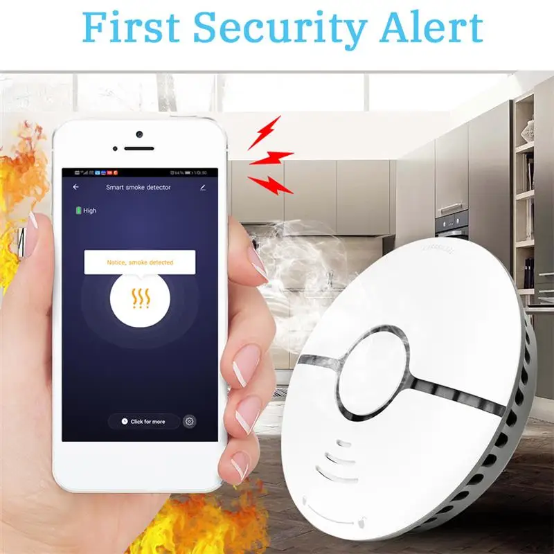 Smart Home Tuya Air Alarm Kitchen Combustion Fuel Leak Detector Office WiFi Safety Sound for Alexa Google 