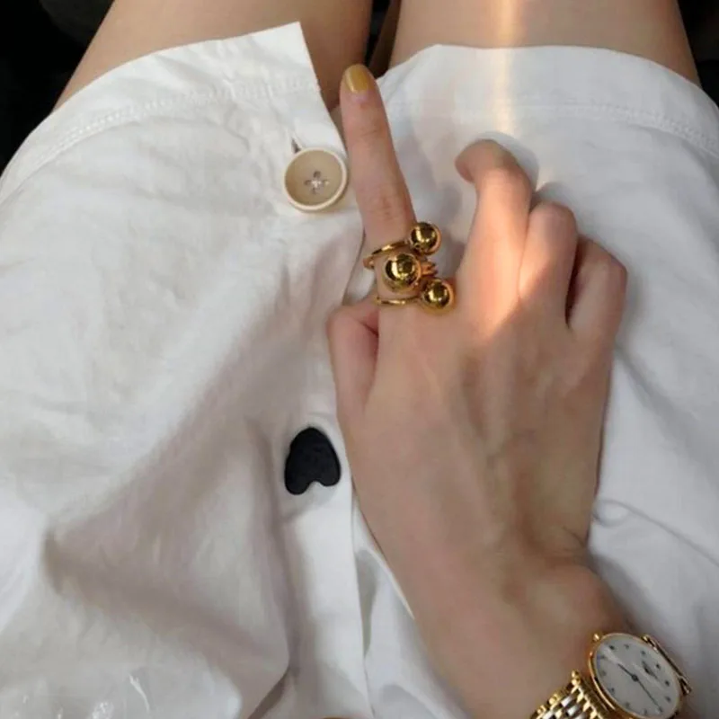 Холодный минимализм ветер простой металлический шар Открытое кольцо Высокое