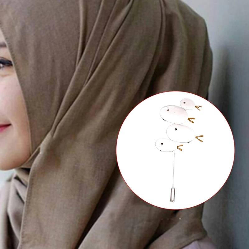 

2021 HOT SALE Headscarf Shawl Scarf Lady Women Muslim Scarf Hijab Clips Pearl Scarf Brooch Pin Retro Vintage Style Fish Pattern