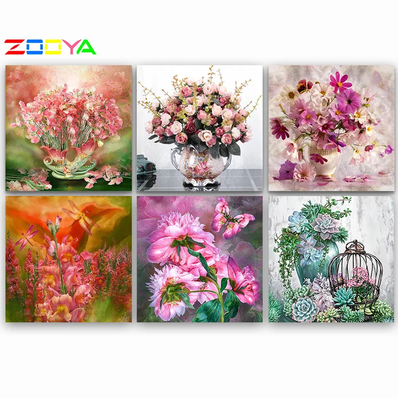 ZOOYA Алмазная картина полный квадратный цветок вышивка пион 5D DIY наборы мозаика