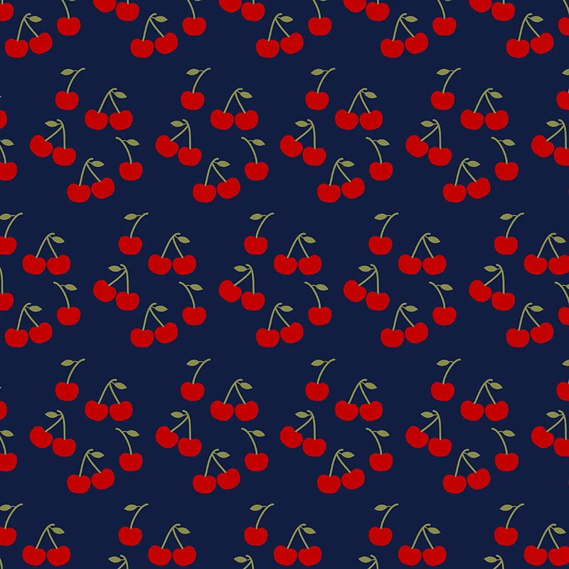 Атласная ткань с принтом на заказ милые точки фруктовый узор полиэфир мягкая