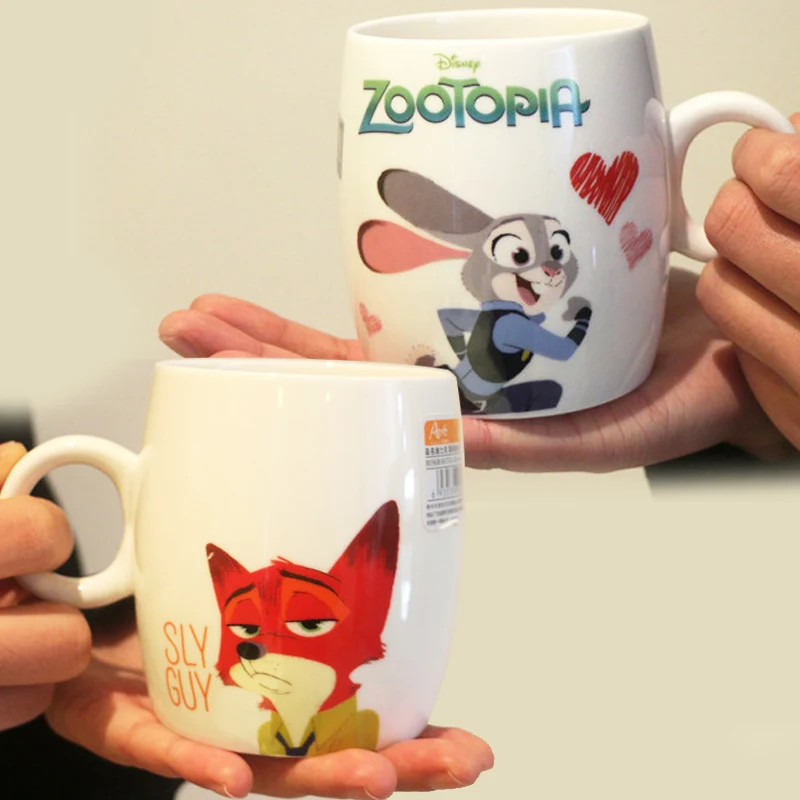 400 мл Zootopia Police, кролик, лиса, керамическая кружка, молоко, модная кружка, чашка для кофе, воды, милая чашка для завтрака, рождественский подарок