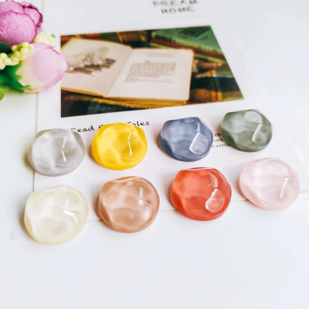 Resin Plastic Cabochon Round Flat Back Base Jewelry Component Diy Handmade Material 10pcs
