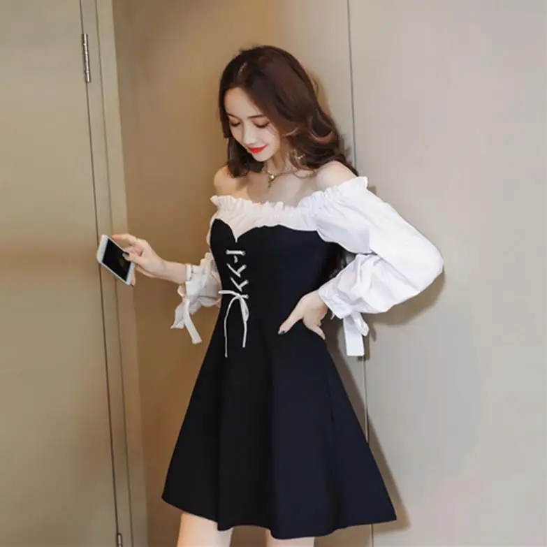 Черно белая рубашка платье с перекрестной шнуровкой женское пляжное короткое