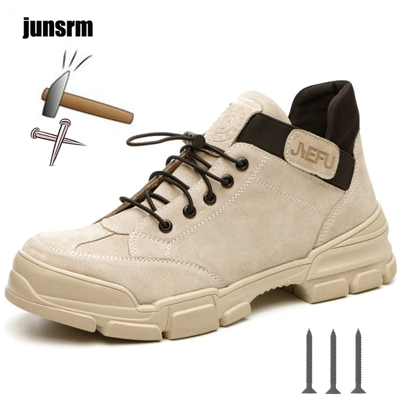 НОВАЯ безопасная рабочая обувь из свиной шкуры дышащие повседневные ботинки со