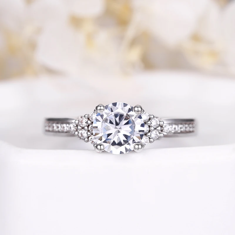 ANGELFRIGG New Design Korean Silver Color Finger Rings With Clear CZ For Women Valentine's Day Wedding Fashion Jewelry Gift | Украшения