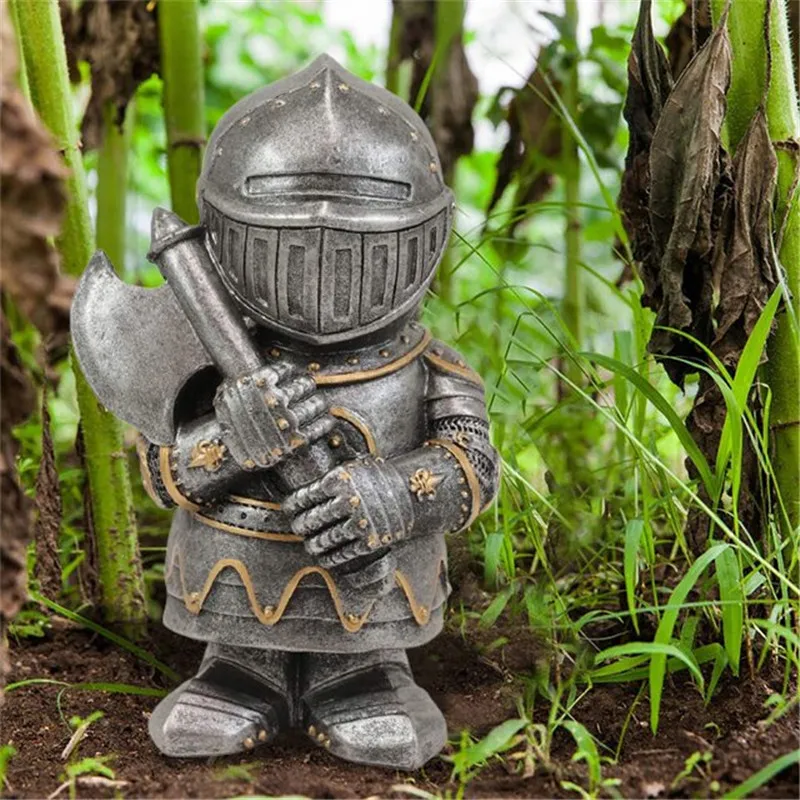

Garden Knight Statue Dwarf Protection Armor Miniature Knights Sculpture For Garden Decoration Outdoor Garden Garten Statues