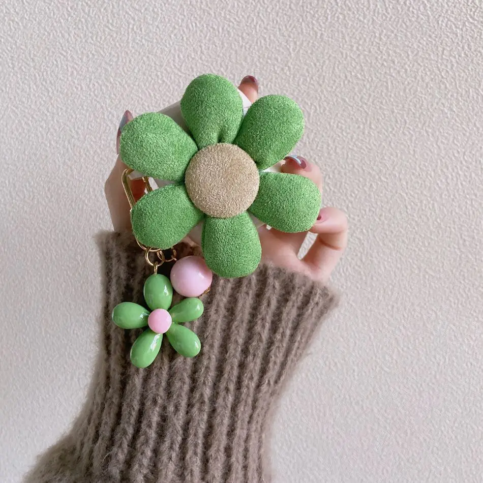 

Чехол для AirPods 3, симпатичный чехол для airpods 2, чехол с подвеской в виде корейского цветка, чехол для телефона airpods Pro, мягкий силиконовый чехол ...