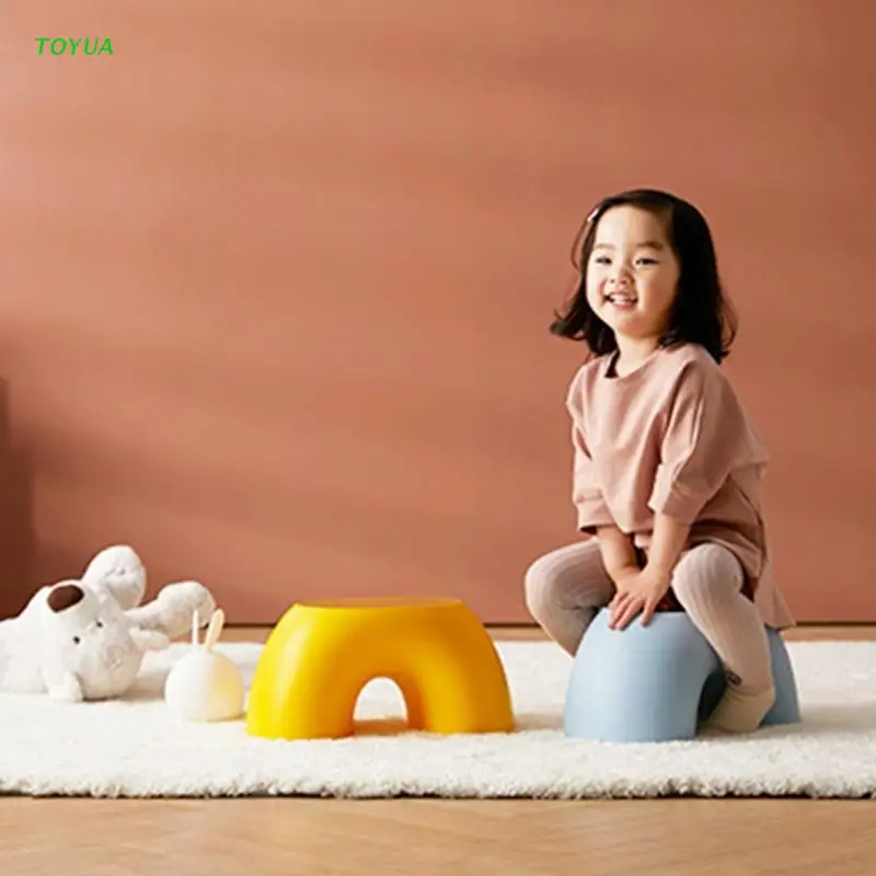 

Simple Semi-ring Rainbow Small Bench Home Indoor Chair Children Stool Footboard 1XCC