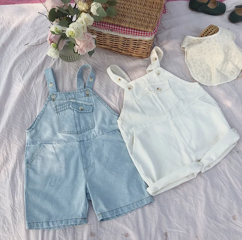 Детские свободные джинсовые комбинезоны Шорты в Корейском стиле для мальчиков и