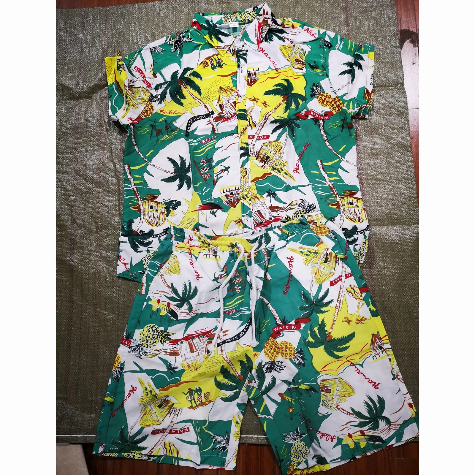 

Floral Print Mens Set Short Sleeve Hawaiian Shirt And Shorts Summer Casual Shirt Beach Two Piece Suit 2021 New Fashion Men Sets