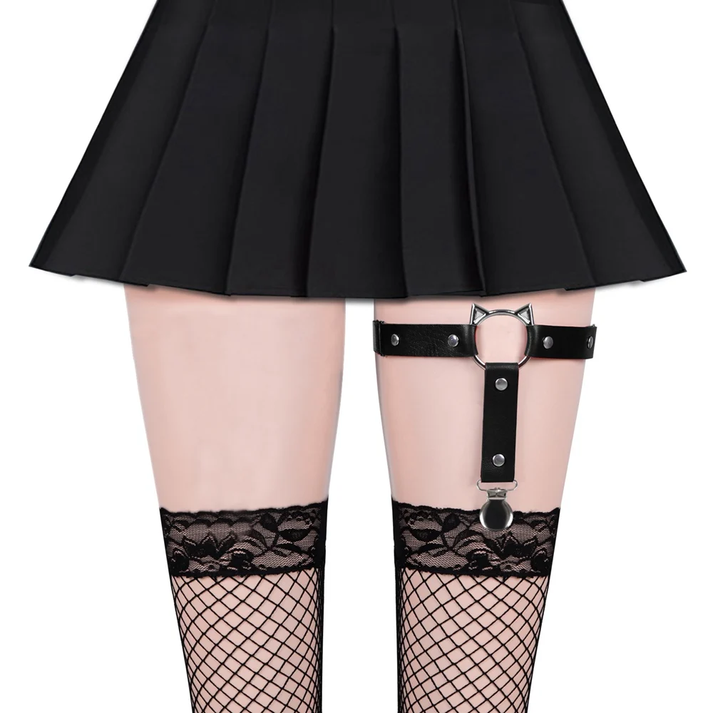 Сексуальные кожаные чулки с зажимом 1 шт. рандомный ремень в стиле Харадзюку