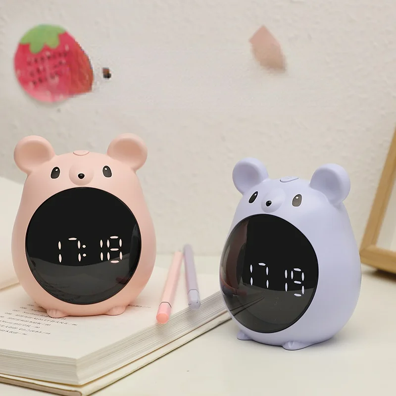 

Cartoon Cute Alarm Clocks Kids Plastic Animal Boys Girls Small Alarm Clocks Student Silent Despertador Bedroom Decoration BS50AC
