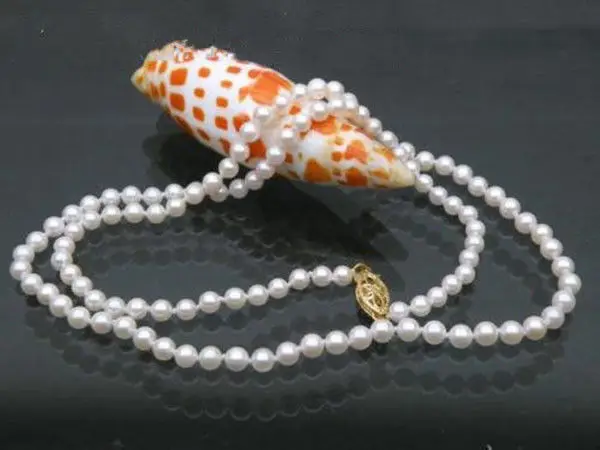 ?? AAA + + + 5.5 ミリメートル完璧なラウンドホワイト淡水真珠ネックレス 21